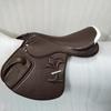 Brown Close Contact Leather Jumping Horse Saddle Stirrup.