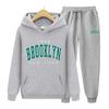 1898 BROOKLYN NEW YORK Print Sweatshirt Long Sleeve Hoodie Jogging Trouser Patchwork Fitness Hoodie Clothing Men Set Clothing