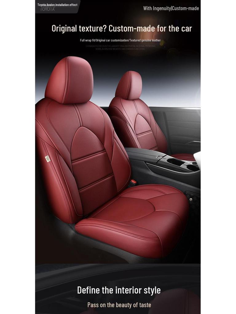 Universal Genuine Leather Car Seat Cover, Four-Season, Full Coverage, Fits All Models