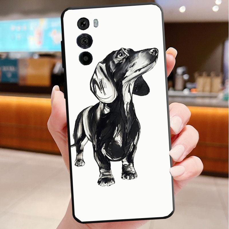 Phone Case For Motorola Edge 50 40 Pro 60 50 40 30 Ultra Neo Fusion Moto G85 G72 G53 G54 G84 G13 G32 Dachshund Dog