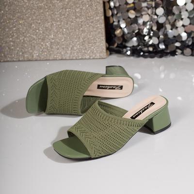 Крутые шлепанцы на высоком каблуке для женского лета 2025 года, новая корейская версия, модные женские крутые шлепанцы большого размера для ношения на улице