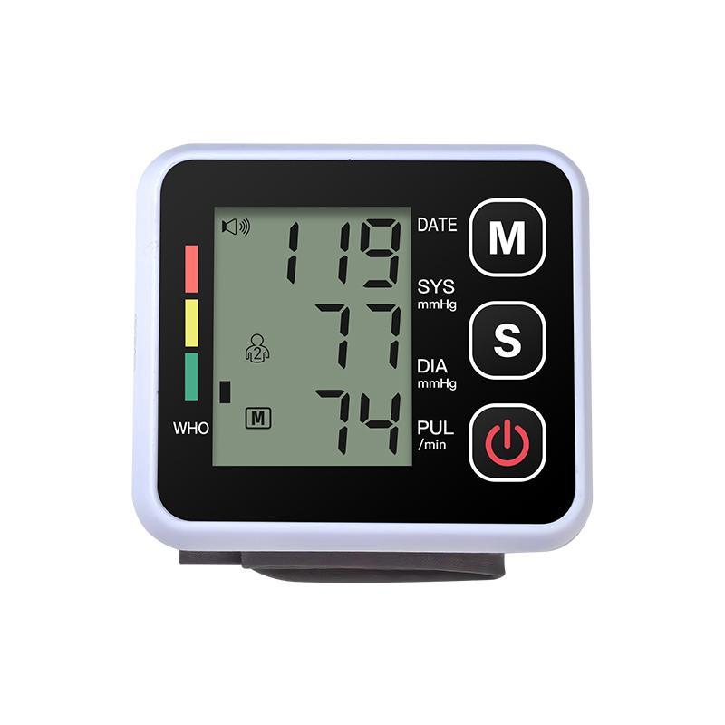 Портативный сфигмоманометр с ЖК-экраном, цифровой наручный монитор артериального давления, пульсометр, измерение частоты сердечных сокращений, домашнее использование