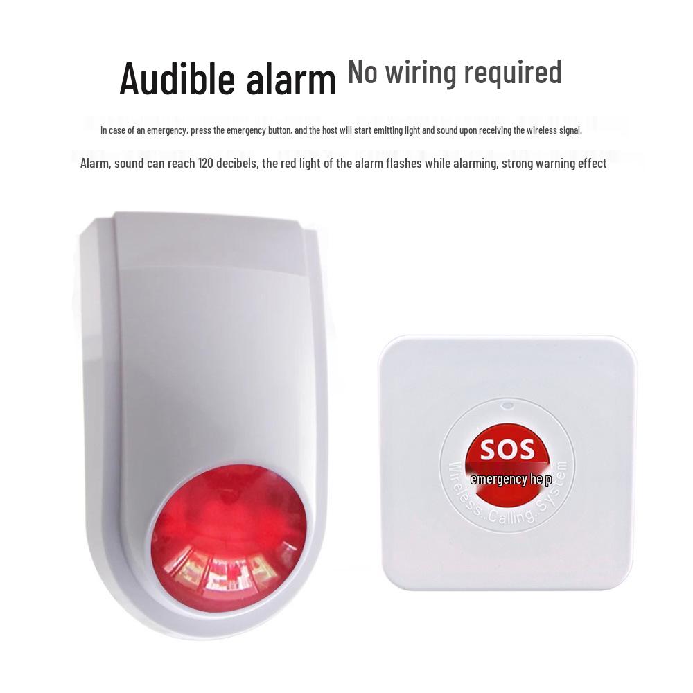 Wireless Barrier-Free Bathroom Emergency Sound & Light Alarm for Disabled