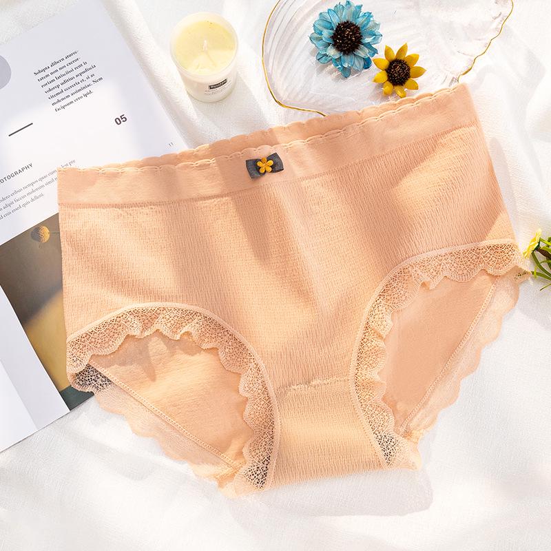 Plus-Size Lace Cotton Crotch Briefs: Breathable & Stylish for 200 Lbs