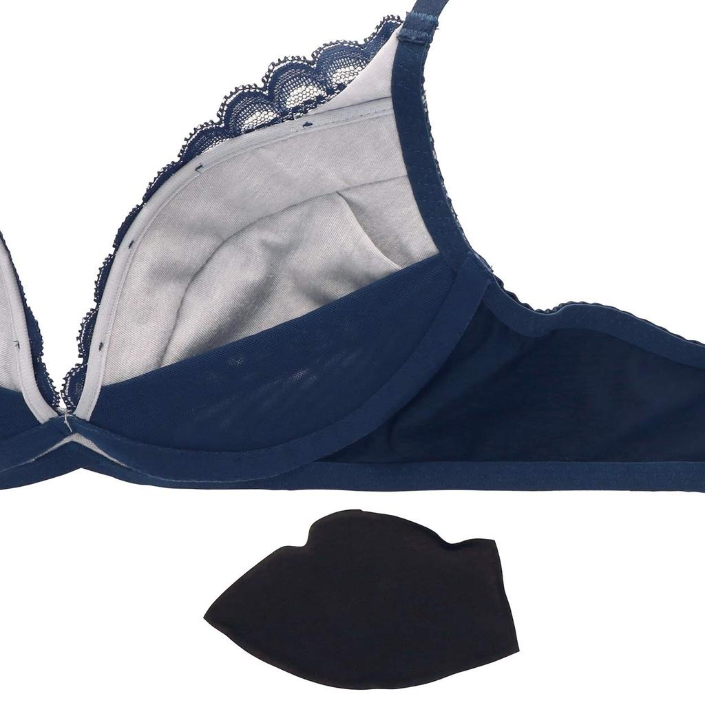 AMOSTYLE Daisy Shower Dream Bra Bra Shorts Set M008 E70M Size [AMOSTYLE] Non-Wired & (Navy)