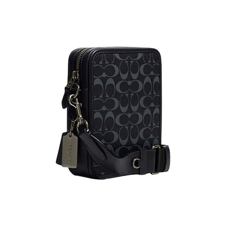 Coach Sullivan 16 Embossed Logo Classic Monogram Multi-Functional Pocket Zipper Closure Leather Shoulder Crossbody Bag Small Men Bags CJ670-QBVRN