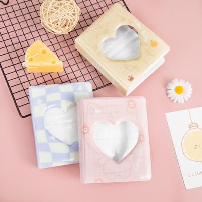 Фотоальбом Cartoon Bear 3'' 64 кармана Love Heart Hollow Kpop Card Binder Держатель для фотокарточек Карманы для удостоверений личности Подарочная книга с именами