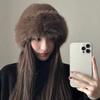 Зимняя шапка, женская шапка с лисой, теплая и утепленная в западном стиле, модный берет, защита ушей, холодная шапка