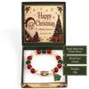 Christmas Pearl Bracelet with Natural Crystal Beads: Festive Holiday Jewelry Featuring Alloy Christmas Tree Pendant Stretch Wrist Accessory for Wome