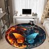 1pc Butterfly Print Carpet for Office Non-Slip, Round Carpet, Soft & Comfortable, Carpet for Office, Lightweight Round Floor Mat