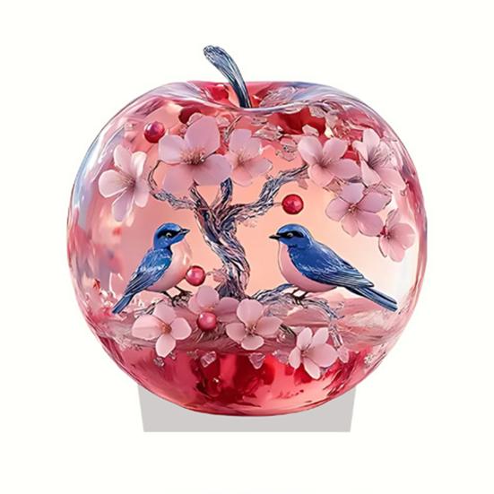 2D Flat Acrylic Apples Fantasy Worlds In Apples Ornament Desktop Decoration Apples for Living Room Bedroom Shelf Cabinet Decor