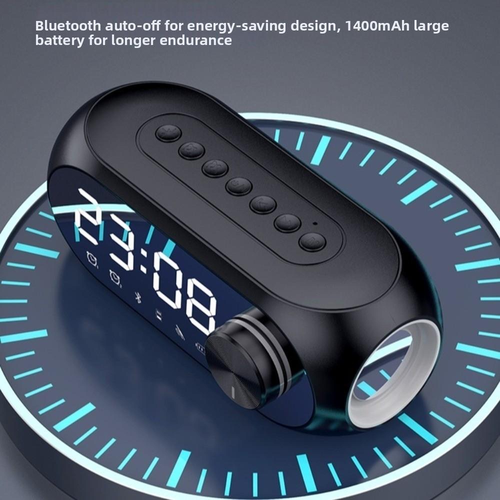 Portable Car Alarm Clock Rechargeable Desktop Small BT Speaker Heavy Subwoofer BT Speaker Car Use