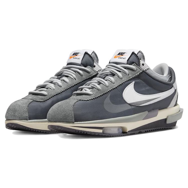 sacai x Nike Zoom Cortez SP Iron Grey Unisex Sneakers Dark-Grey White DQ0581-001