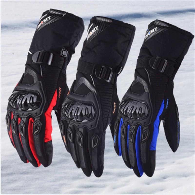 Winter Motorcycle Gloves Touchscreen Compatible Windproof Warm Thick Long Style Riding Gear Men Women