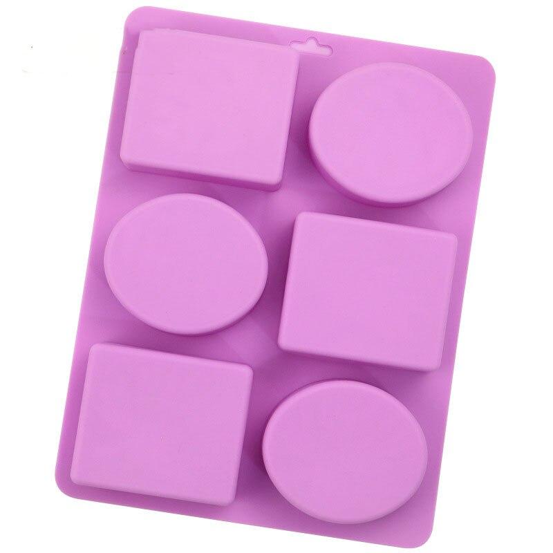 New 6 Grid Creative Silicone Cake Mold Square Oval Leaves Chocolate Mold Cold Powder Mold Handmade Soap Mold
