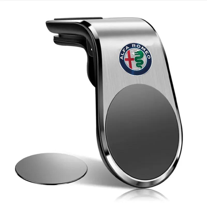 for Magnetic Car Phone Holder Metal Stand Accessories For Alfa Romeo 159 Spider Giulia Giulietta 156 Tonale Mito 147 8C Stelvio