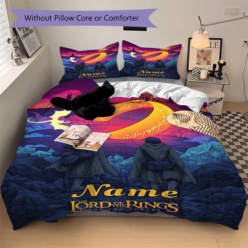 Custom Textile Journey Light Bedding 3 Piece Set HD Print Duvet Cover Pillowcases for Teens Adult Bedroom Decoration