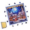 Winter Night Town 206 Wooden Puzzle Irregular Splicing Plane Special Shape