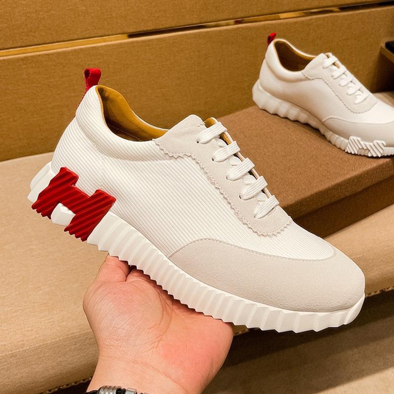 Мужская повседневная уличная обувь Матовая кожа Дышащая Беговая обувь Модный бренд Легкая роскошь Мода Контрастная Спортивная обувь