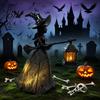 Spooky Witch Light Halloween Lamp Decoration, Gothic Holding Lantern Light, Decor Battery Powered Decorative for Home Office Porch Indoor Outdoor