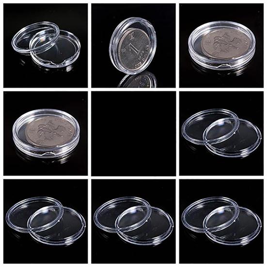Прозрачные капсулы размером от 18 мм до 50 мм для монет. 10 штук