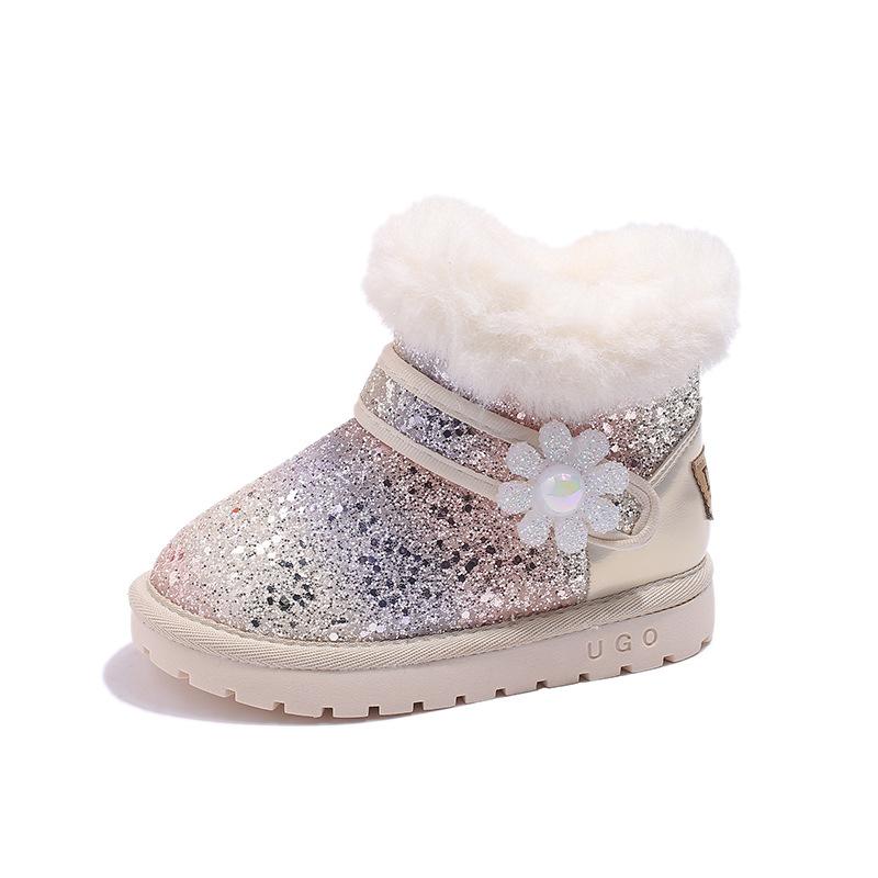 Kids Warm Fleece Lined Waterproof Winter Snow Ankle Boots For Boys And Girls