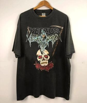 Футболка Yeezus Kanye West, Футболка с туром Reaper Kanye West, Унисекс, Мужская, Женская, Футболка с коротким рукавом, Унисекс, Мужская, Женская, Лето