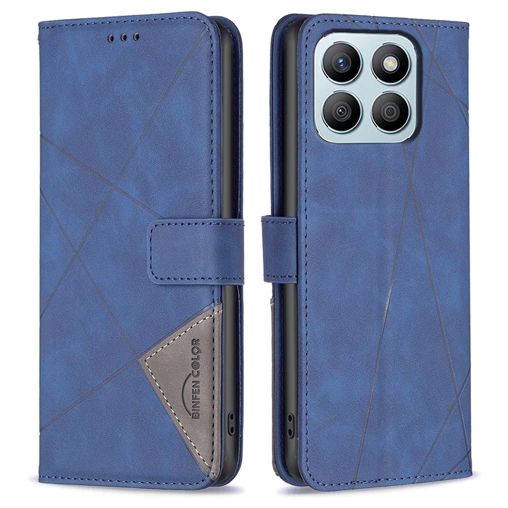For Honor X8b 4G Phone Cases Wallet Stand Geometry Imprint Leather Cover