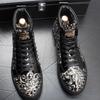 Мода Мужская Мода Повседневные Ботильоны Весна Осень Заклепки Роскошный Бренд Кроссовки Мужские Высокие Панк Стиль Обувь Zapatos Hombre a8