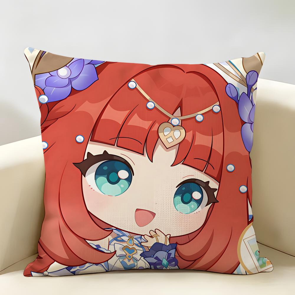 Nilou Cute Genshin Impact Cushion Cover Natural Linen Organic Fabric DoubleSided Printing Room Sofa Decor Pillow Case