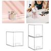 Clear Makeup Storage Box with Cover Multiuse Organizer for Living Room