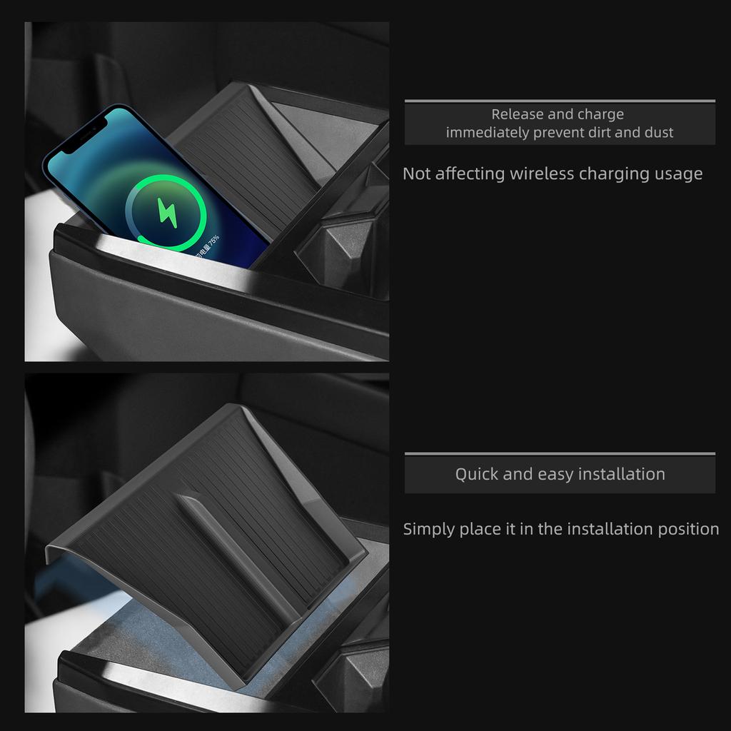 For Tesla Cybertruck 2025 Wireless Charging Silicone Anti-Skid Protective Pad Non-slip Mat Car Pickup Accessorier