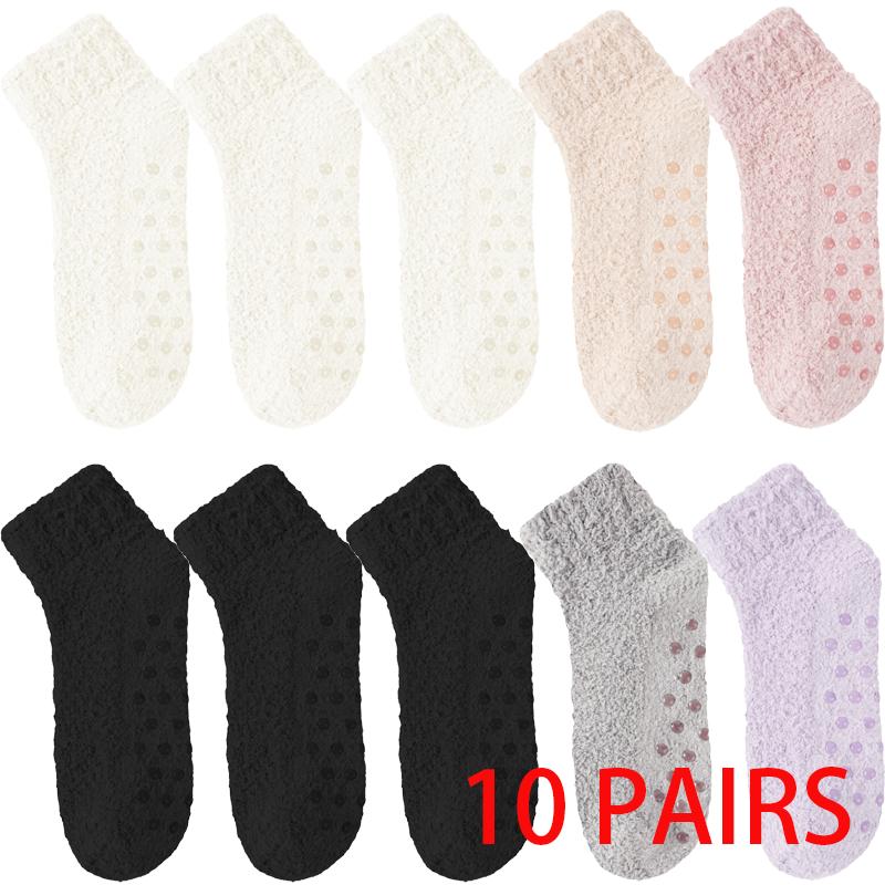 1/10 пар Осенне-зимние теплые носки для пола из кораллового флиса Домашние Милые Сладкие Женские Плюс Флисовые носки