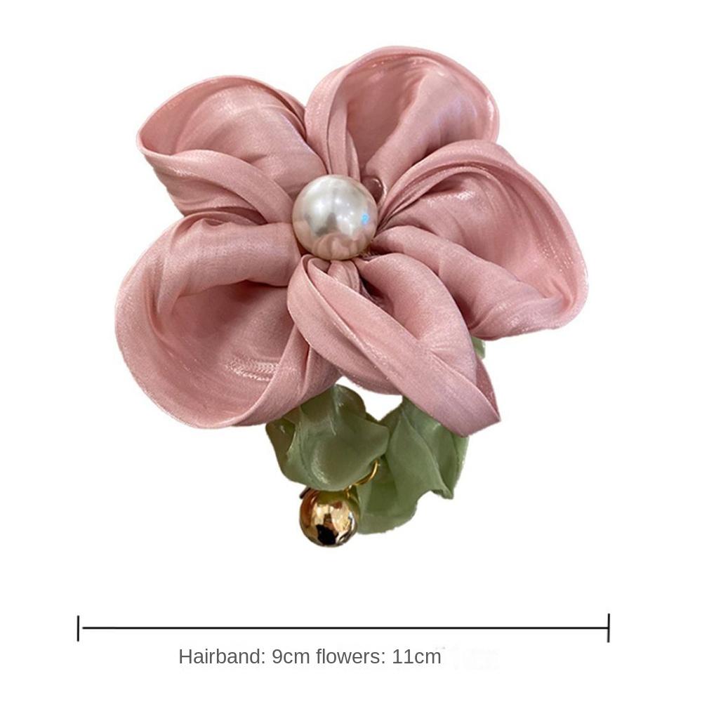 Three-dimensional Flower Hair Circle High Elastic Hair Bands Elegant Head Rope Ponytail Women