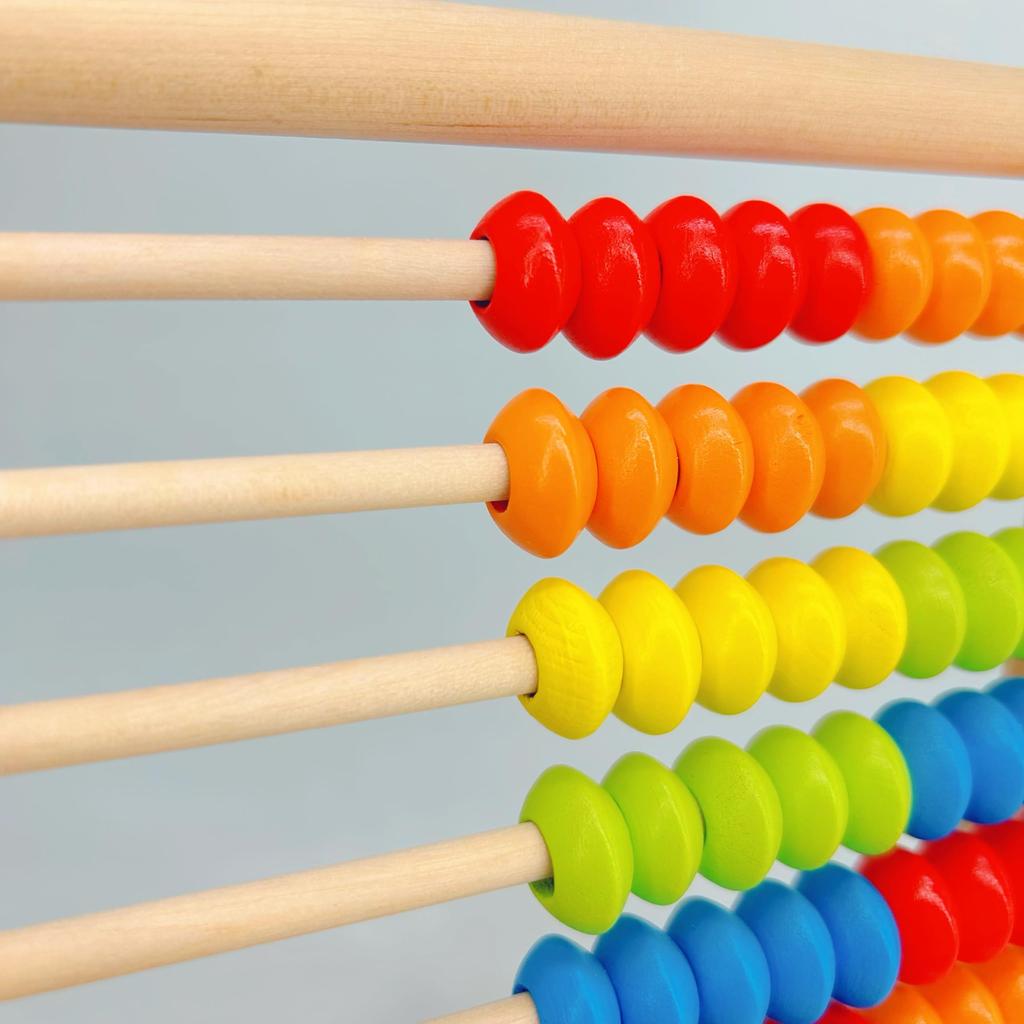Полностью деревянные счеты на 100 шариков, математические и обучающие, простые в понимании, родители и дети могут играть и учиться, начиная с счетов на 100 шариков