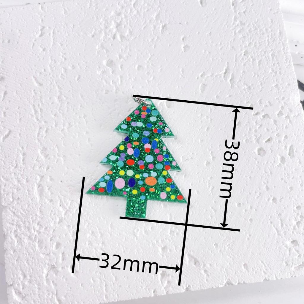 Акриловые серьги-снежинки в виде рождественской елки и кактуса - DIY брелоки-подвески, праздничные украшения