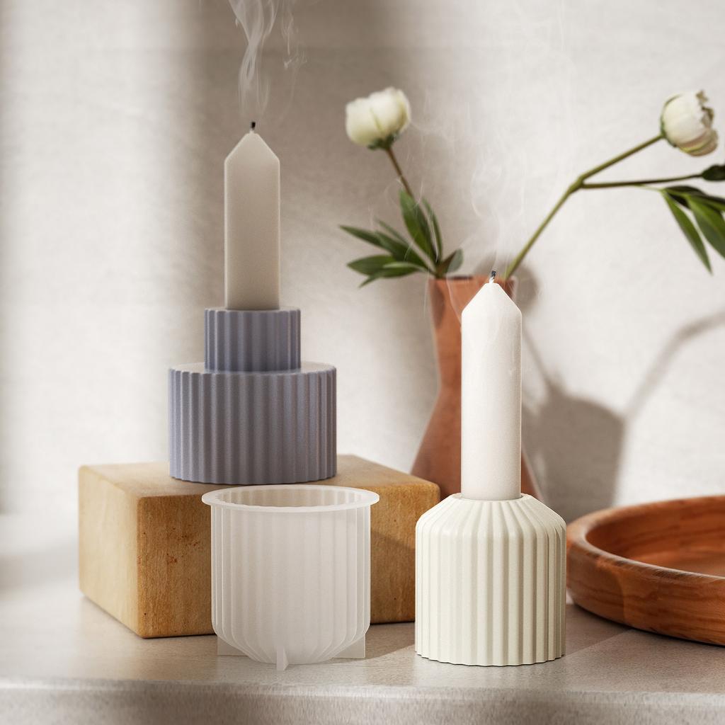 Креативные подсвечники Силиконовые формы Премиальная силиконовая форма для создания персонализированного полосатого подсвечника-украшения