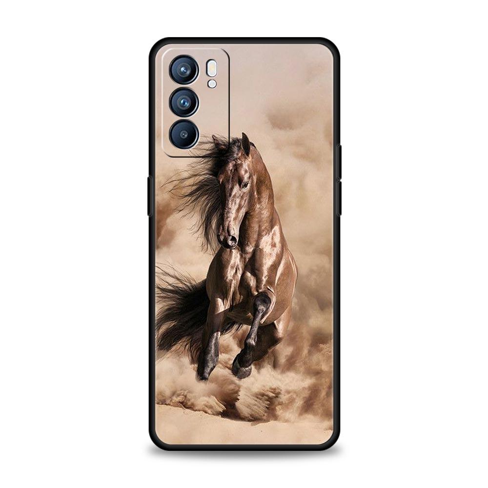 Чехол для телефона с изображением животного Лошадь для Oppo A17 A31 A54 A57 A78 A79 A98 Find X5 X6 Reno 6 7 8 10 11 12 13 F Pro 5G Мягкий ТПУ Чехол Funda Сумка