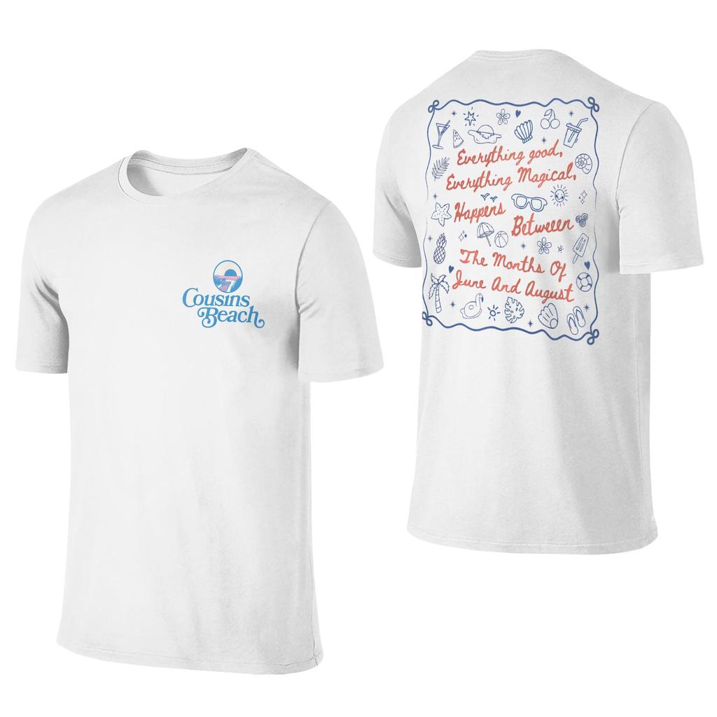 Summer I Turned Pretty Cousins Beach T-Shirt Round Collar Pure Cotton T Shirt Short Sleeve Tees 2-sided Plus Size Clothing