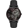 Мужские механические автоматические часы Renato Black Black Leather AR60046
