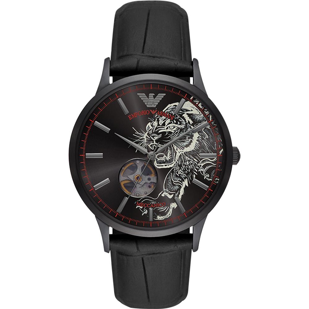 Emporio Armani Мужские механические автоматические часы Renato Black Black Leather AR60046