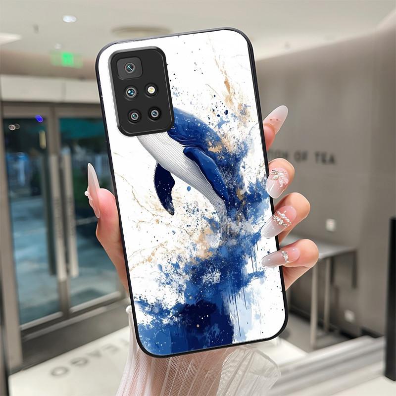 For Xiaomi Redmi 10 Prime 2022 Phone Case Tempered Glass Hard Shell flower Cute cats Coque For Redmi10 10Prime 2022 Back Cover
