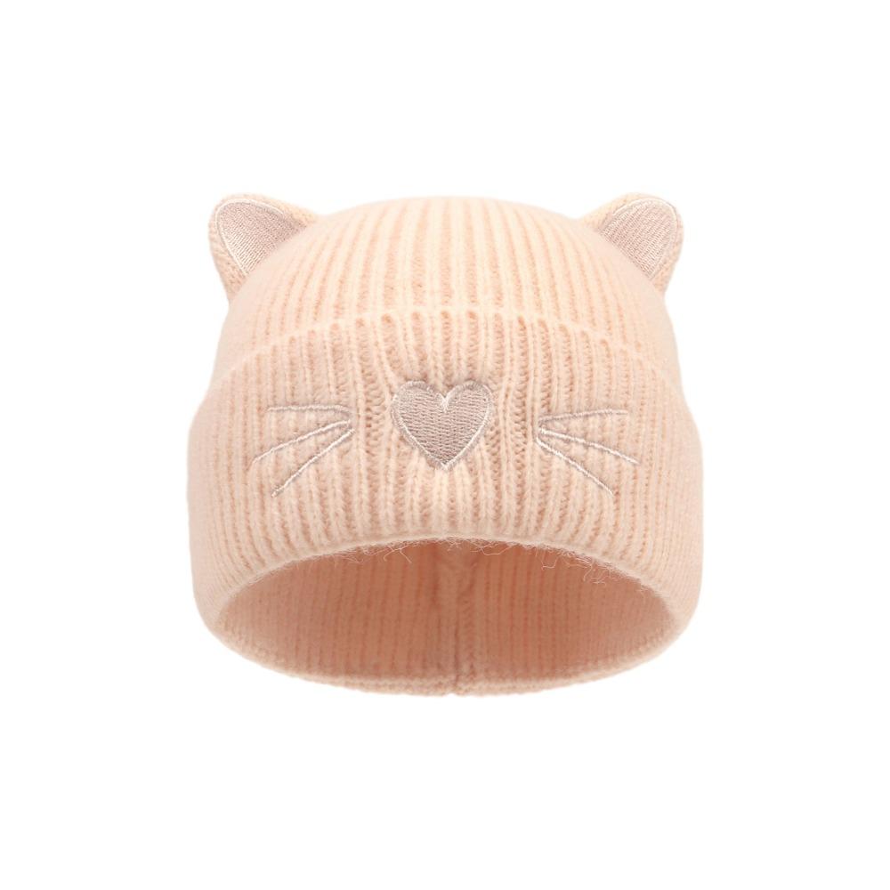 Soft Warm Winter Cap Cat Ear Embroidered Bonnet Casual Casual Knit Cap Autumn Winter