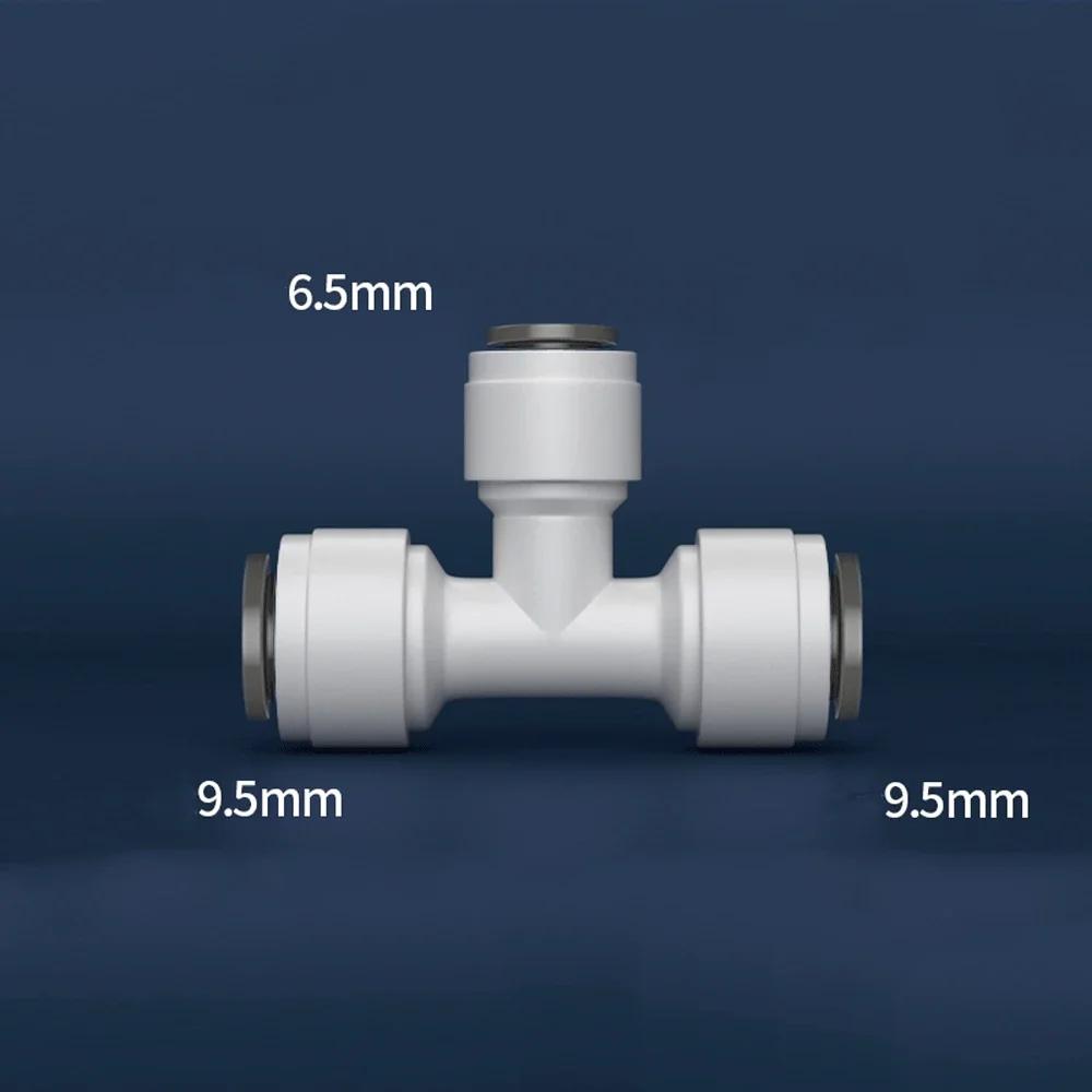 Тройник редукционный 3/8" 1/4" на 3 выхода, пищевой POM, быстроразъемный соединитель для аквариума, системы фильтрации воды RO, системы обратного осмоса
