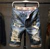 Summer Jeans Shorts Men's Loose Straight Leg Five Quarter Pants