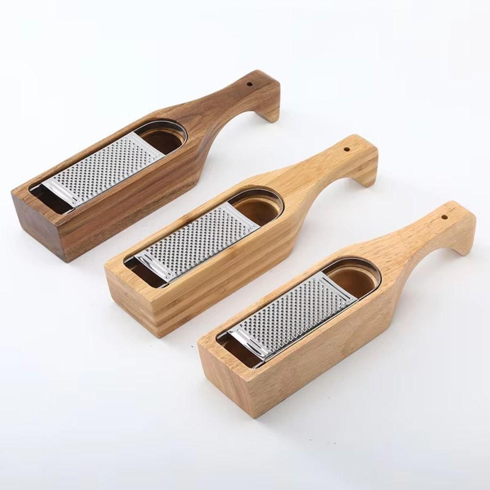 With Wood Container Stainless Steel Cheese Grater with Handle Cheese Slicer Set Kitchen Tools