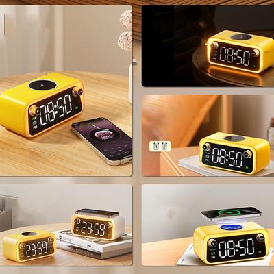 Цифровые часы-будильник Bluetooth-динамик многофункциональный креативный световой эффект 15 Вт беспроводное зарядное устройство аудио