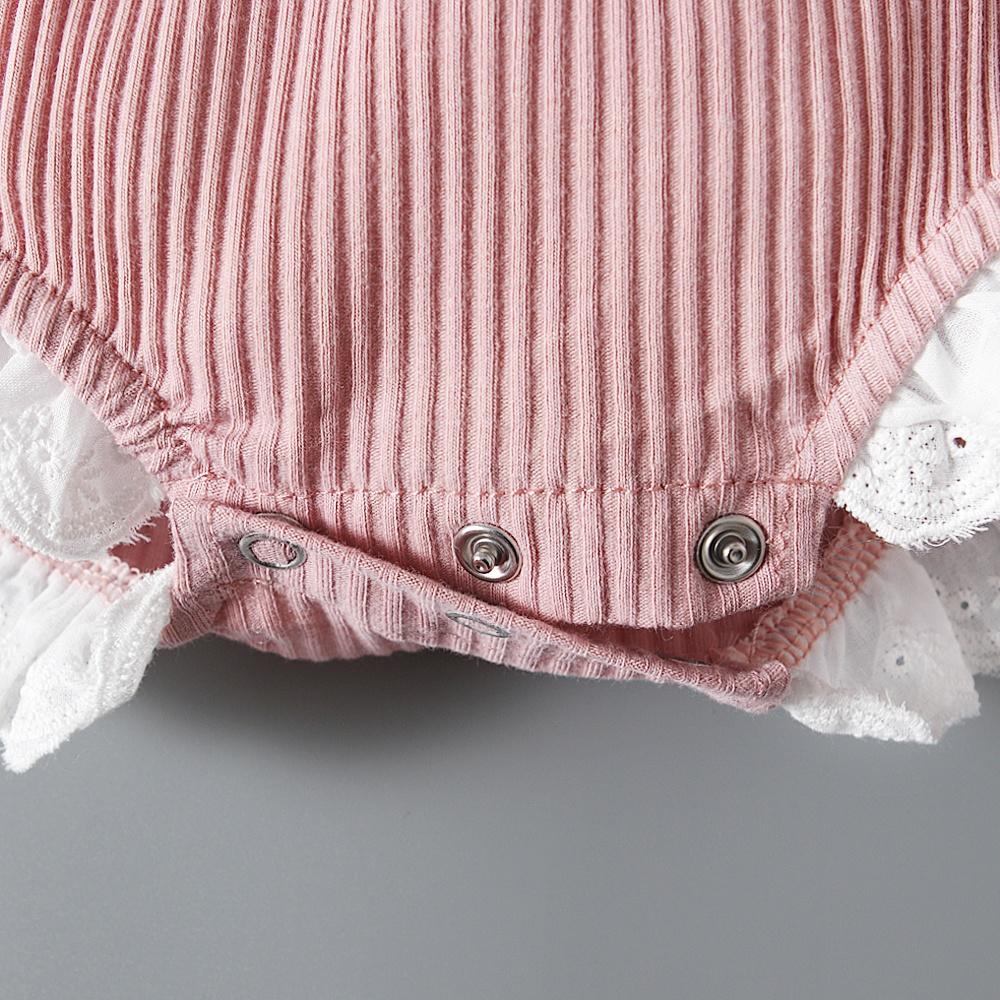 Комбинезон с кружевными рукавами для новорожденных девочек, комбинезон, одежда для детей 0–24 месяцев