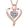 520 Valentine Gift For Women Zircon Heart Pendant Clavicle Chain Exquisite Love Necklace Jewelry