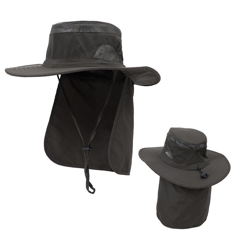 Casual Men Breathable Mesh Bucket Hat With Neck Flap Summer UV Protection Sun Hats For Women Outdoor Hiking Fishing Beach Cap
